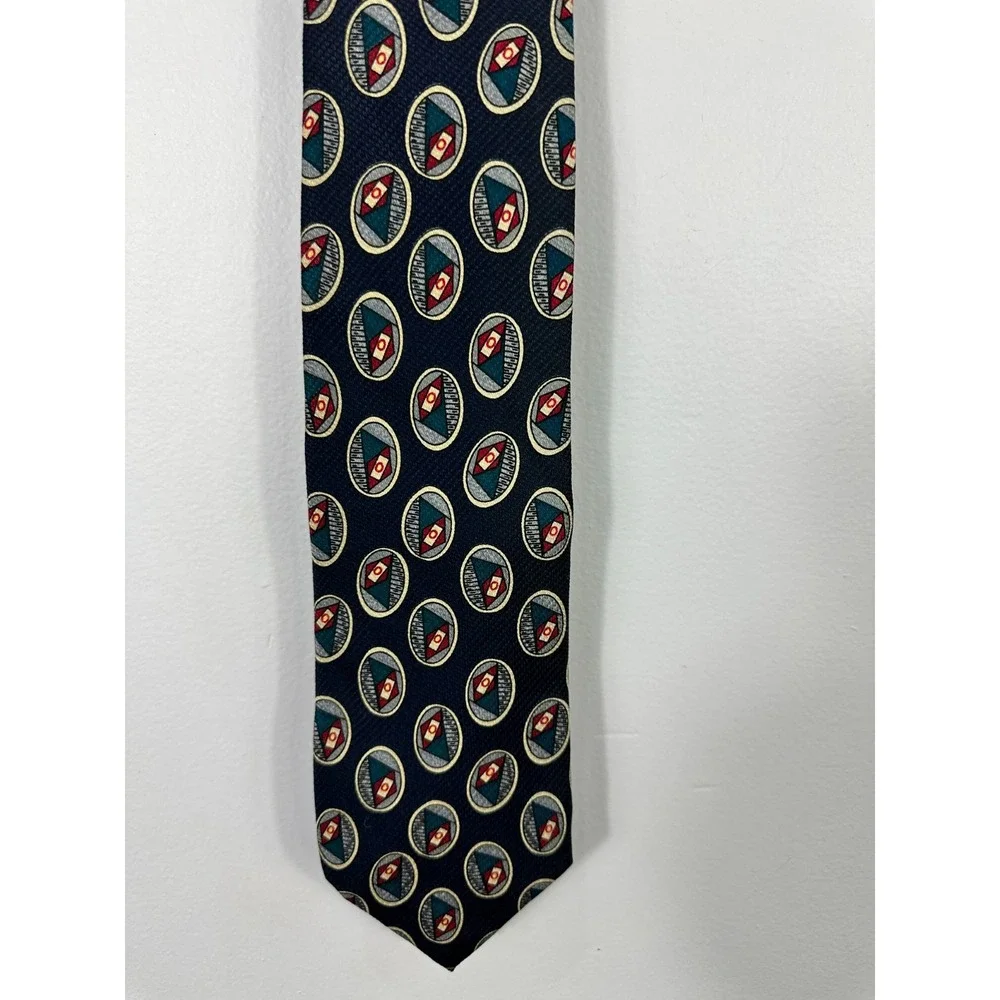 Jos A Bank Premier Collection Hand Sewn‎ Repp Silk Mens Necktie Blue Vintage USA
